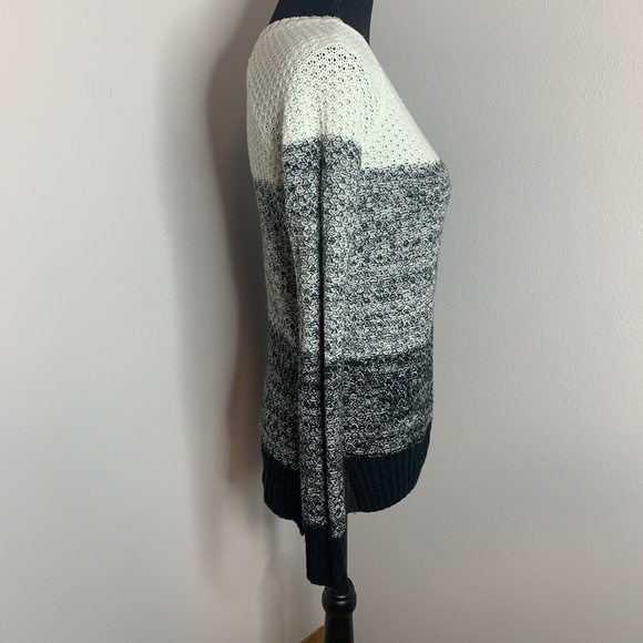 SO Cozy Black and White V-Neck Sweater - Picture 2 of 6
